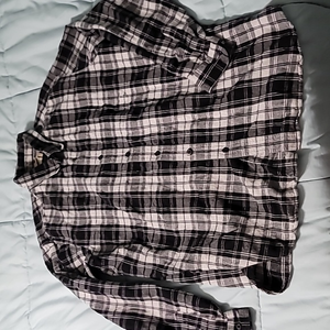 L.L. Bean Black/Grey/White Traditional Fit Flannel Shirt‎ Men's XL